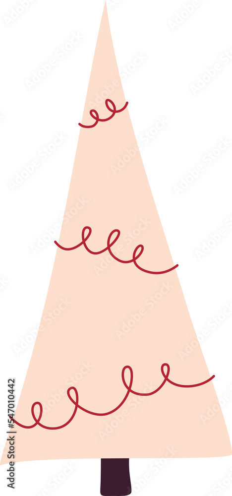 Christmas tree template for Christmas and New Year cards, digital illustration Christmas tree template for Christmas and New Year cards, digital illustration