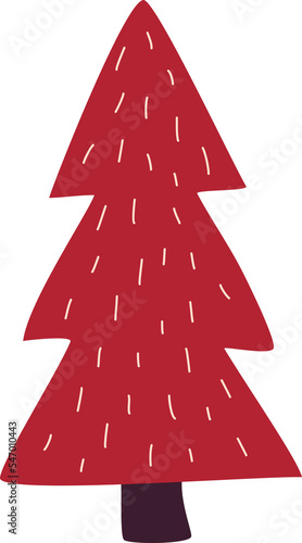Christmas tree template for Christmas and New Year cards, digital illustration