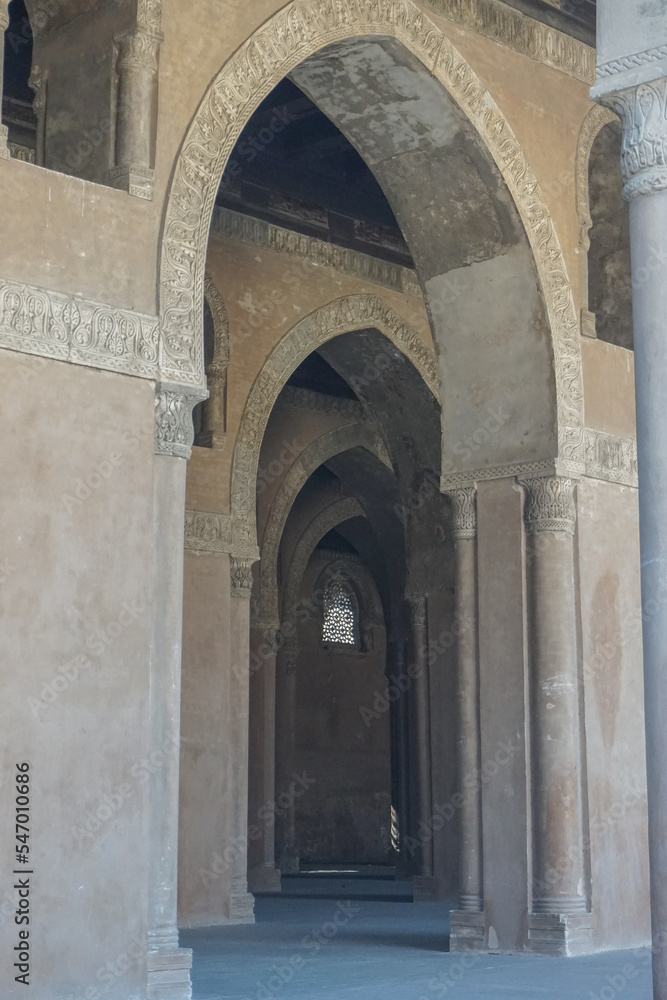 Cairo, Egypt: Arches of the Mosque of Ibn Tulun (879 AD) -- the oldest in Cairo surviving in its original form and the largest in land area.