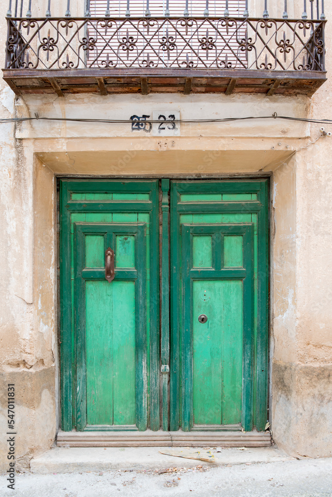 Old doors in small towns in Spain