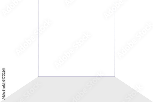 blank white box front view empty room 