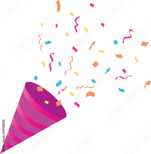 colored party popper confetti illustration . confetti isolated, explosion, firecracker, celebration. Vector drawing. Vector illustration