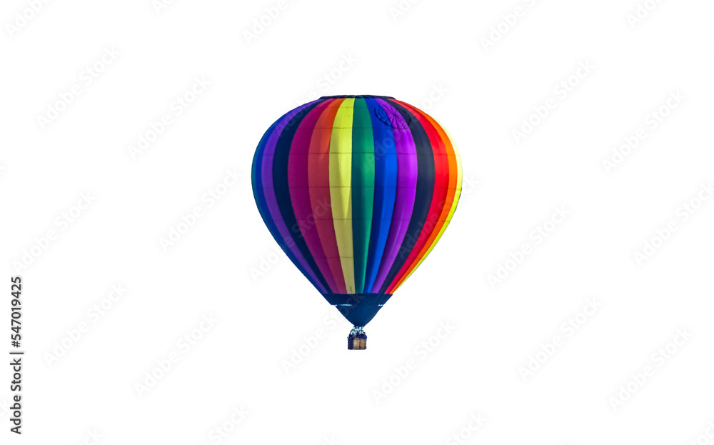 Fototapeta premium Colorful rainbow hot air balloon isolated PNG cool