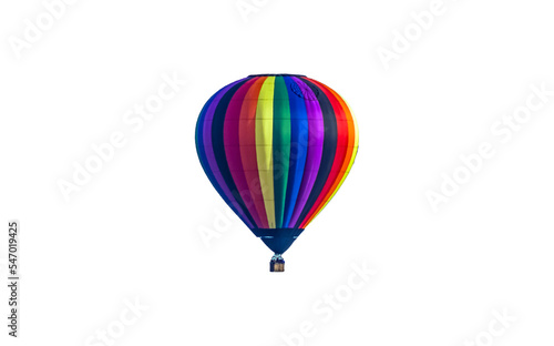 Colorful rainbow hot air balloon isolated PNG cool