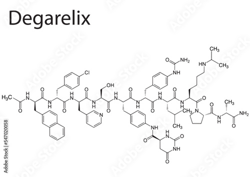 Vector illustration of the chemical structure or molecules of anticancer drugs