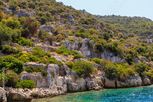 The ruins of a sunken ancient city on the island of Kekova Lycian Dolichiste in Turkey in the province of Antalya © Iurii Gagarin