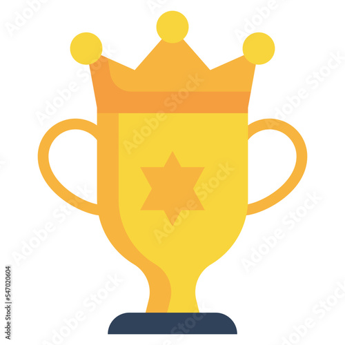 crown trophy badge reward icon flat style