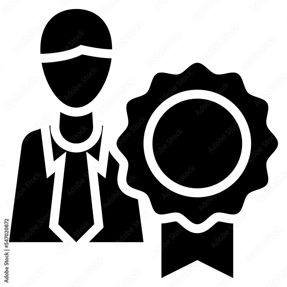 people prize reward business employee icon solid glyph