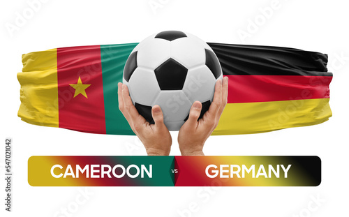 Cameroon vs Germany national teams soccer football match competition concept.
