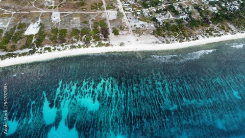 Beautiful view of the Coastal beach in Kiribati, Fiji photo
