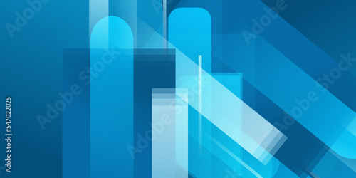 Abstract banner design with blue geometric background. Blue banner background