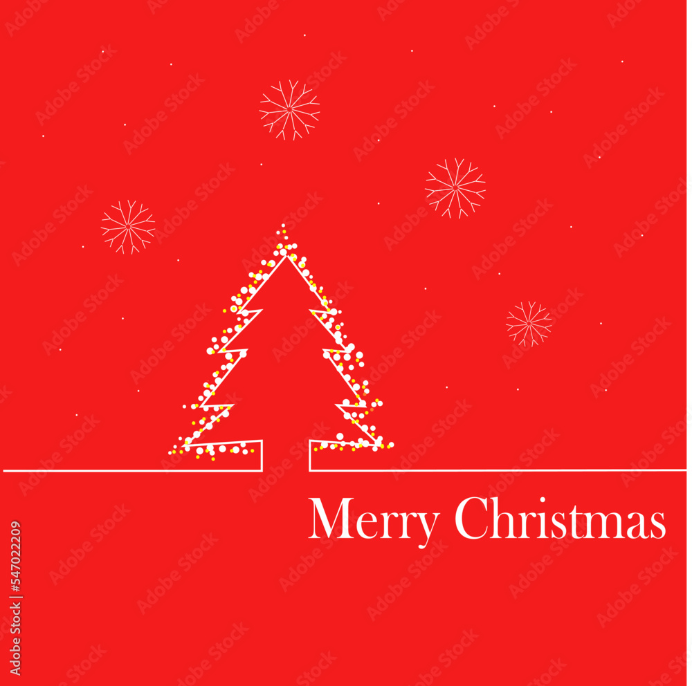 Fototapeta premium christmas card with christmas tree