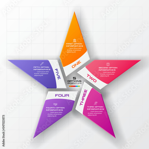 Vector star for infographic,Business concept with 5 options.