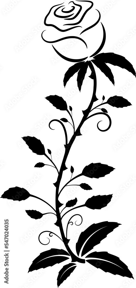 Seamless hand drawing pattern with flowers and prickly stalks Seamless hand drawing pattern with flowers and prickly stalks