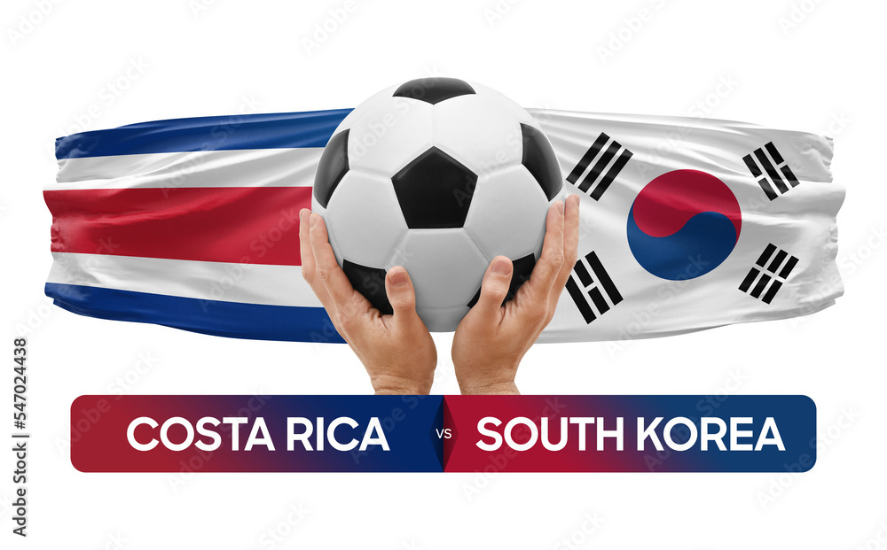 Costa Rica vs South Korea national teams soccer football match competition concept. Costa Rica vs South Korea national teams soccer football match competition concept.