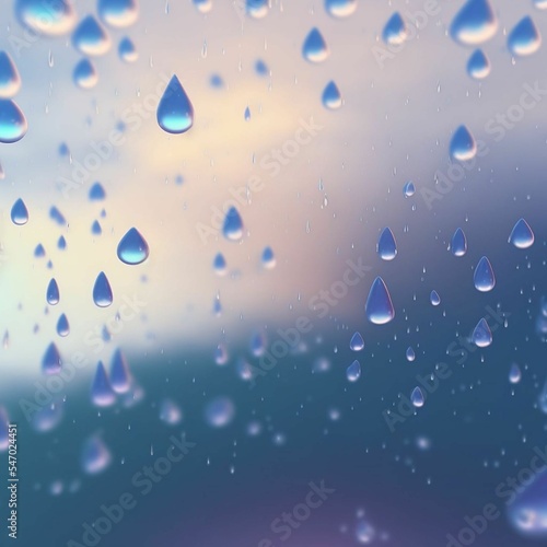 Rain Water Droplets Falling Through Sky | Created Using Midjourney and Photoshop