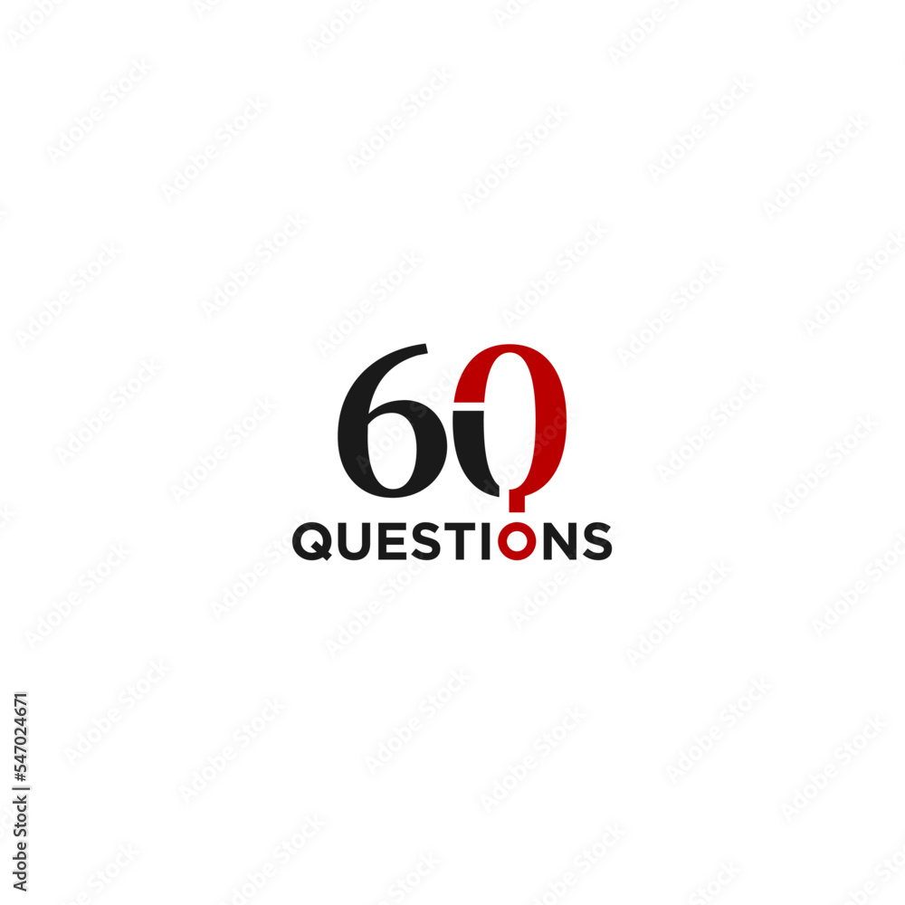 Number 60 questions logo design Number 60 questions logo design