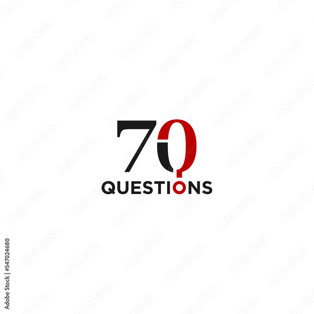 Number 70 questions logo design Number 70 questions logo design