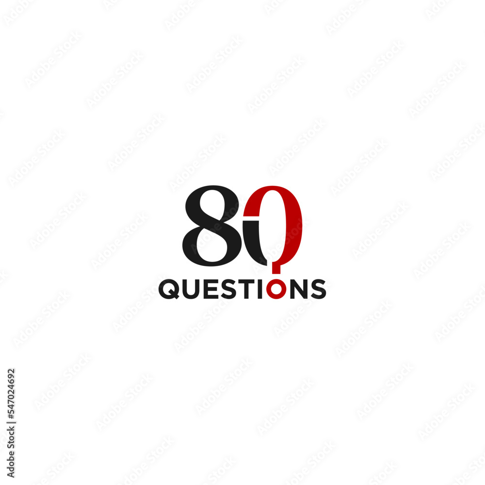 Number 80 questions logo design Number 80 questions logo design
