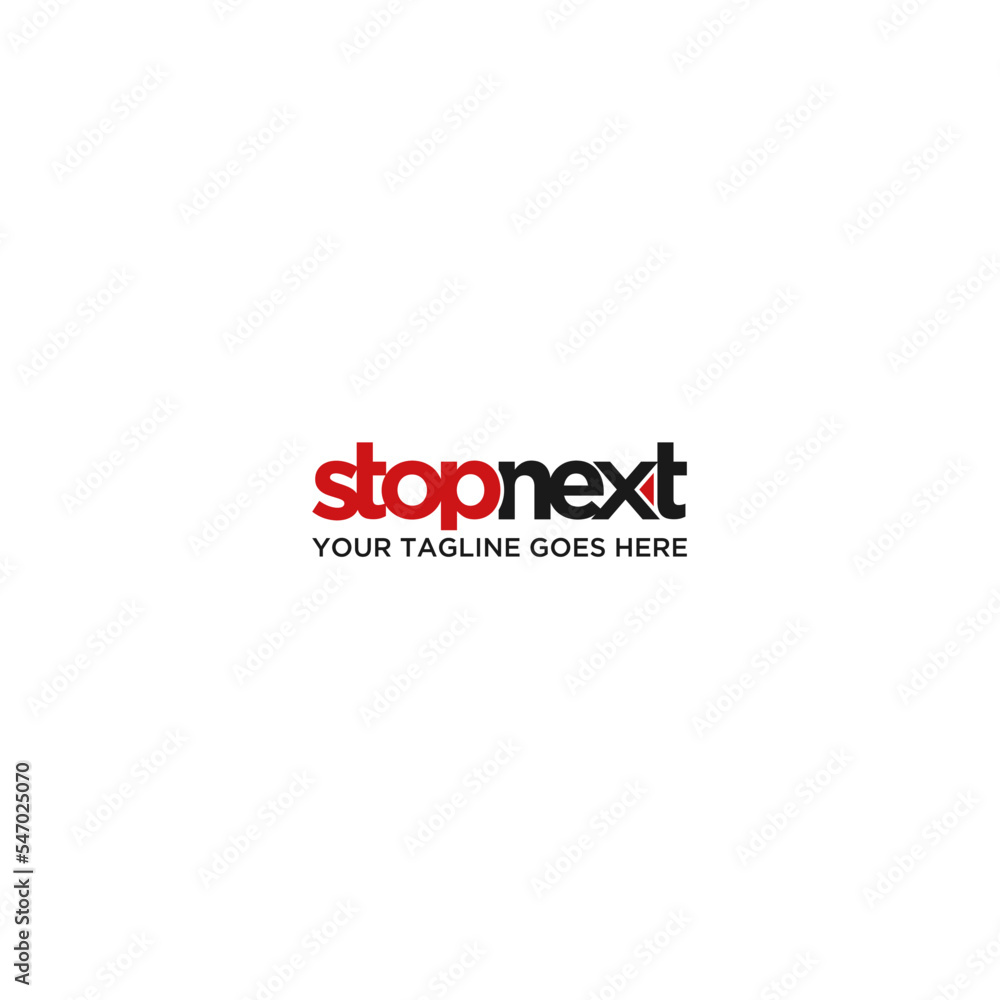 stop next typography logo template vector