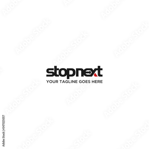 stop next typography logo template vector