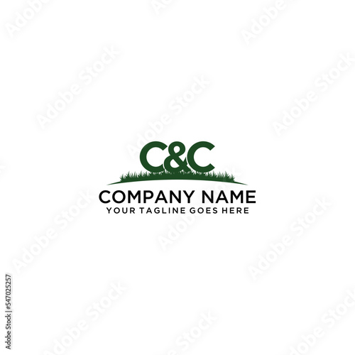 Letter C anc C with grass logo design