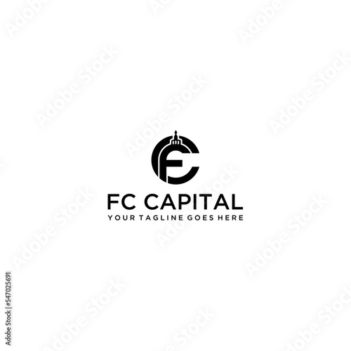 FC CF Letter and capital logo design