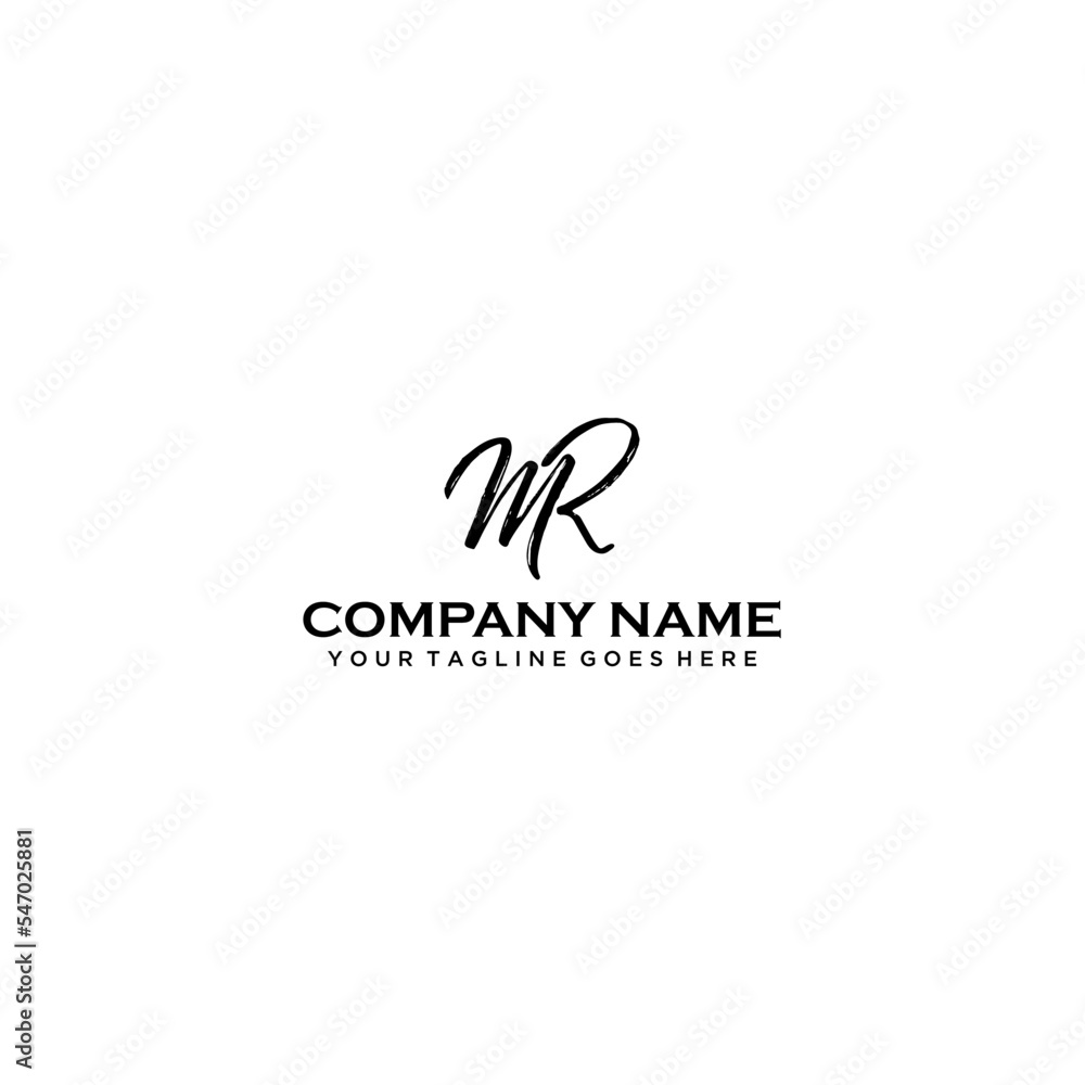 M R MR Initial letter handwriting and signature logo.