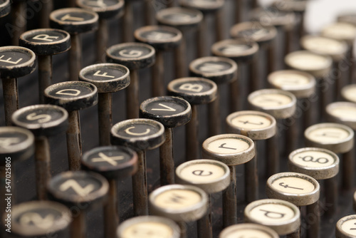 Typewriter keyboard closeup