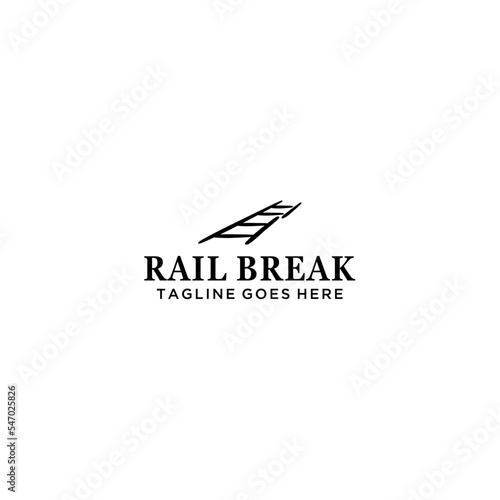 rail break logo icon vector design template