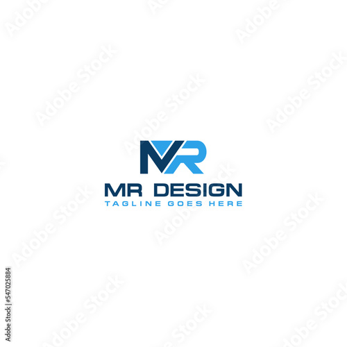 MR logo design. Vector illustration.