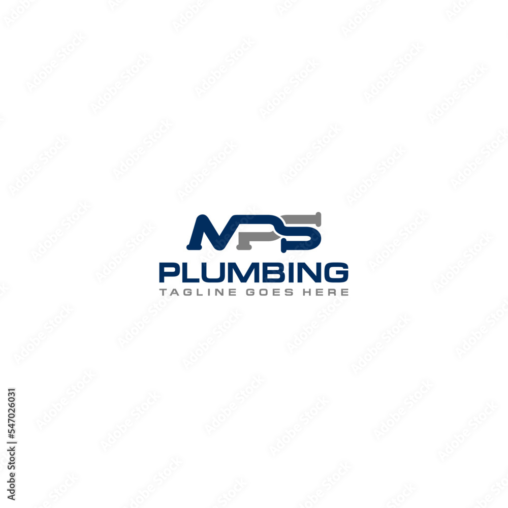 MPS modern plumbing logo design MPS modern plumbing logo design