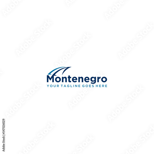 Montenegro and yacht for holiday logo design