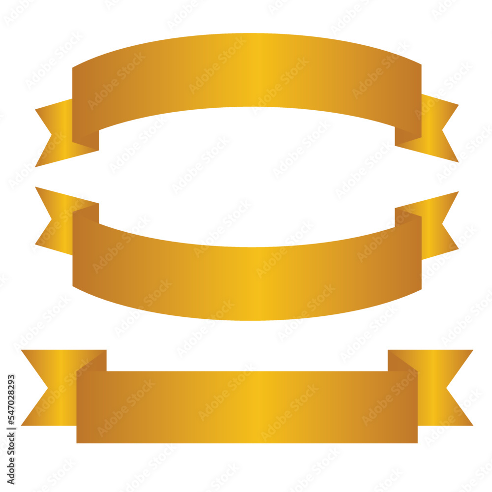 golden ribbon collection set vector design golden ribbon collection set vector design