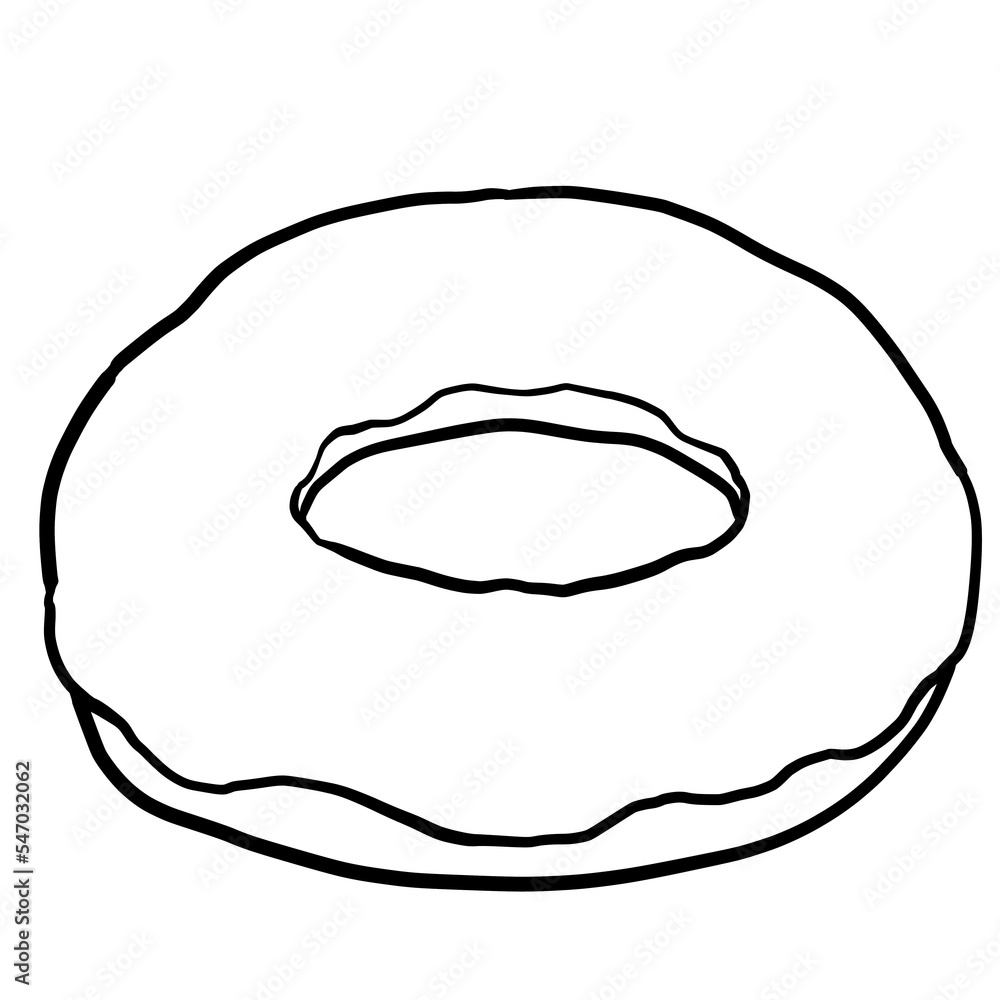 Simple and realistic donut line drawing Simple and realistic donut line drawing