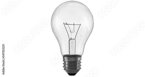 light bulb with transparent glass isolated on transparent background photo