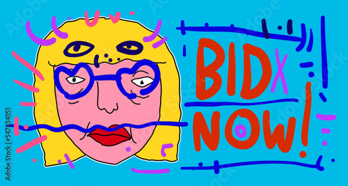 Auction and bid design background landing page