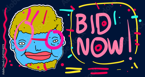 Auction and bid design background landing page