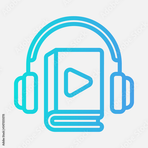 Audio book icon in gradient style, use for website mobile app presentation