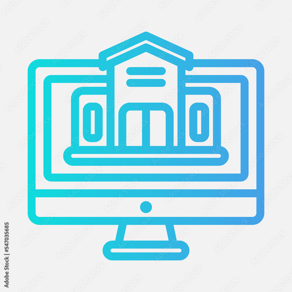 Elearning icon in gradient style, use for website mobile app presentation Elearning icon in gradient style, use for website mobile app presentation