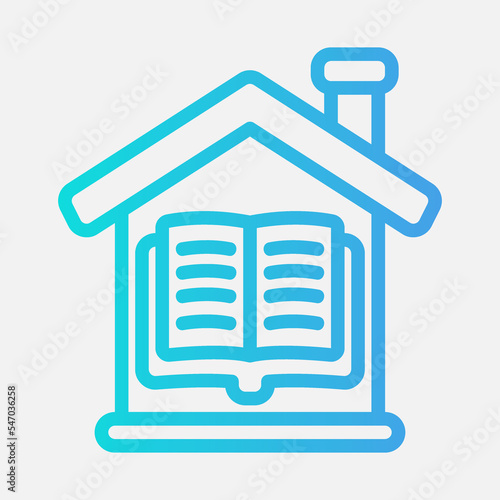 Home study icon in gradient style, use for website mobile app presentation