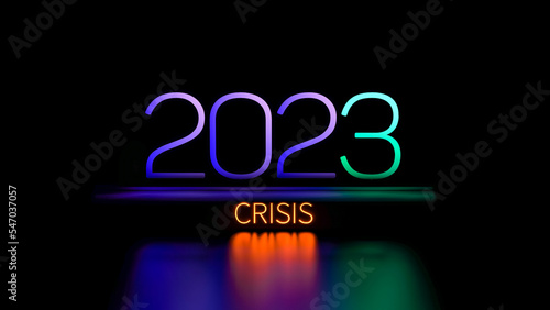 Schilderij op canvas 2023 CRISIS