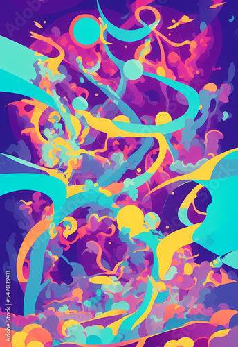 Abstract whimsical underwater colorful background