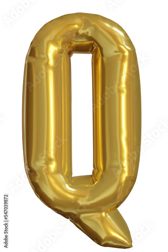 gold ballon 3d rendering upercase english alphabet text