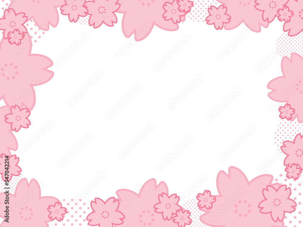 背景素材 フレーム 桜 春 ピンク色 透過 ベクター