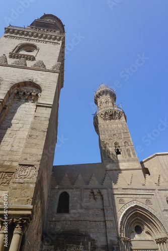 Cairo, Egypt: Detail of the Qalawun complex (c. 1285), on Muizz Street in the heart of Islamic Cairo District. photo