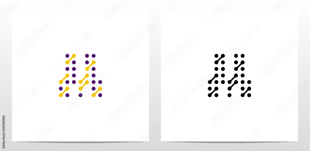 Dots Conected Diagonal Lines Letter Logo Design M Dots Conected Diagonal Lines Letter Logo Design M