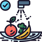 washing food using tap water icon