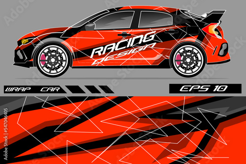 Car wrap graphic racing abstract background for truck vinyl wrap and sticker