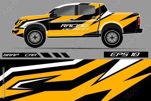 Car wrap graphic racing abstract background for truck vinyl wrap and sticker